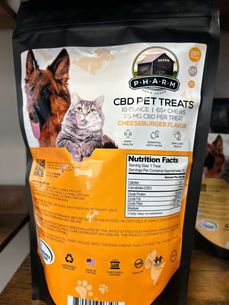 A bag of cbd pet treats for dogs and cats.