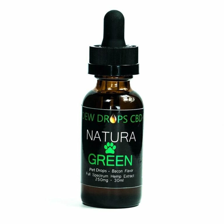 A bottle of natura green cbd oil.
