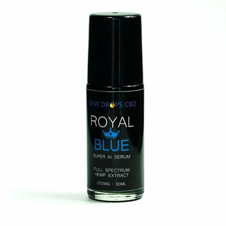 A bottle of royal blue hair color.